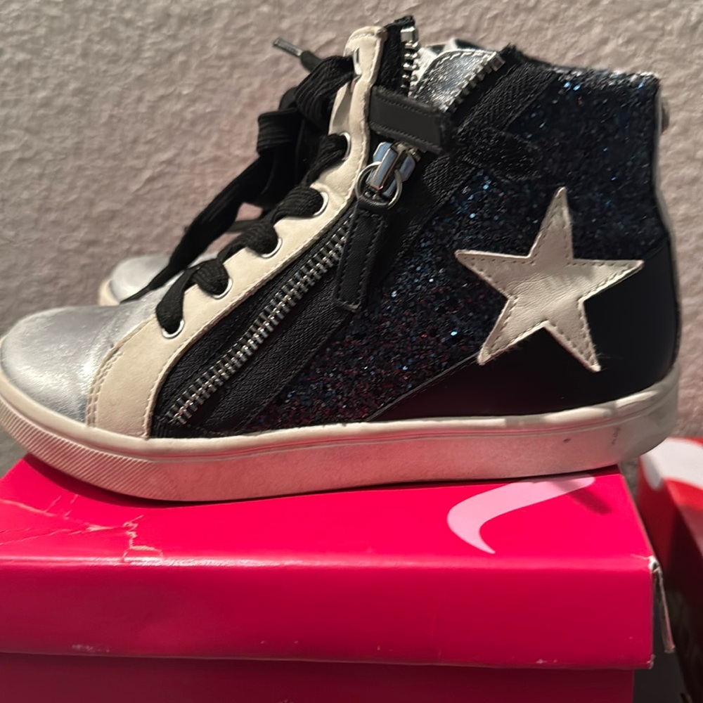 Nina high top glitter sneakers